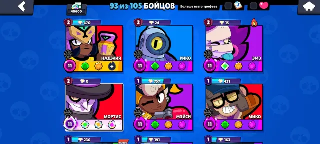 PRO BRAWL STARS ACC, trophies 40600, brawlers 93, primes 30