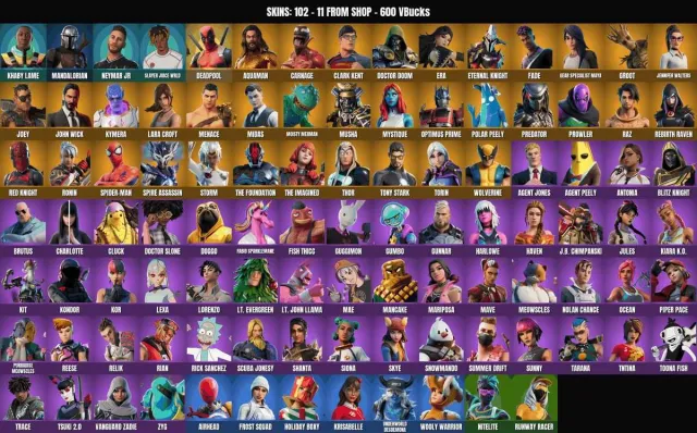 [PC/XBOX] 102 skins🔥John Wick🔥Malice🔥Midas🔥Mirage🔥Mandalorian🔥Kenshi🔥Chimera🔥Founder, Sale, 102 skins