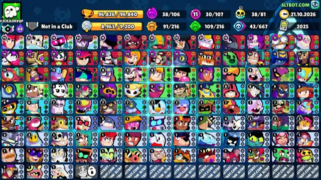 🪩3 PRIME♦MASTER♦MATCHERINO PIN♦MOON GLORY♦AUTO-ISSUE🪩, 100000 trophies, 107 brawlers, 63 primes