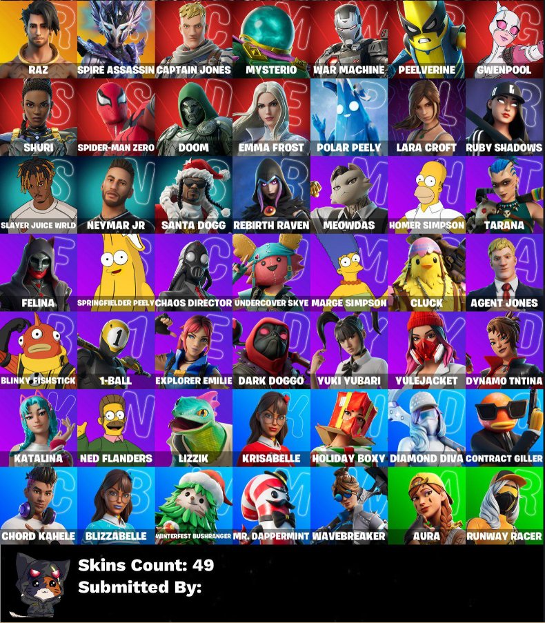 👾🟪 CHANGING MAIL👾49 SKINS 👾 LARA CROFT👾 GOMER👾CYBERSKINS 👾 NEIMAR👾🟪, Sale, skins 49