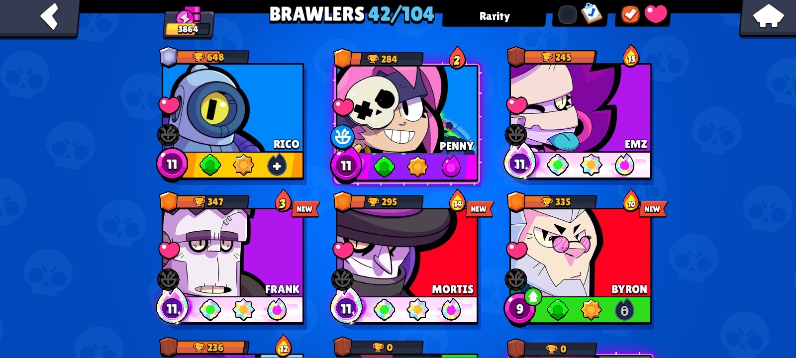 29% OFF🔥 | 3864🏆 | 42 Fighters🔥 | 5 11 Strength Characters💪 | Mecha Lotus Piper🔥, trophies 3864, brawlers 42