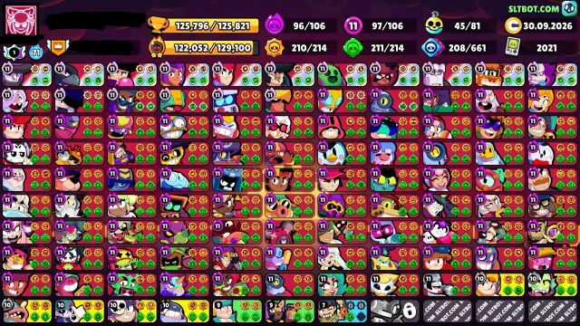 ACCOUNT 21 YEARS OLD LOTS OF OLD SKINS, 125000 trophies, 106 brawlers, 117 primes