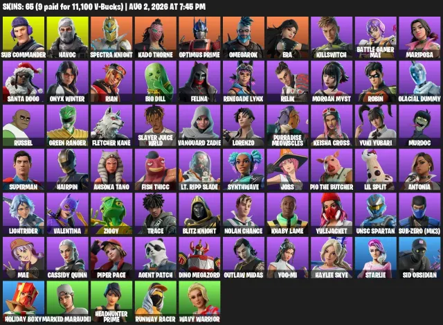 Fortnite Account | Sub Commander, Havoc | 65 skins | Level 3305 | Full Access, Sale, skins 65