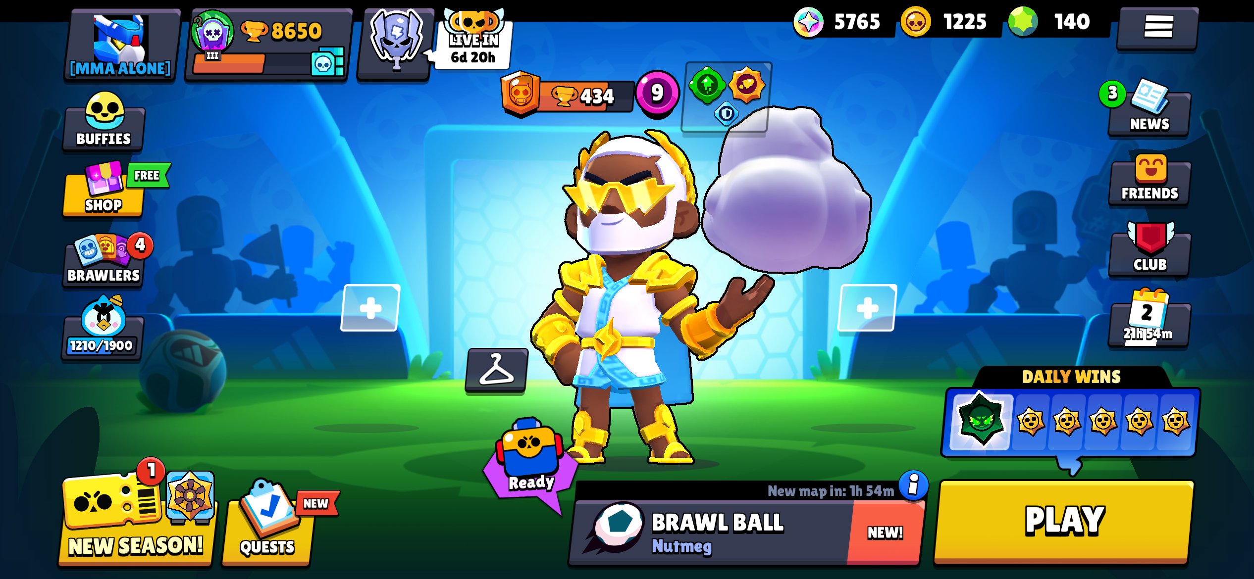 3 Mecha skins,Leon Edgar and Crow, trophies 8650, brawlers 47, primes 1