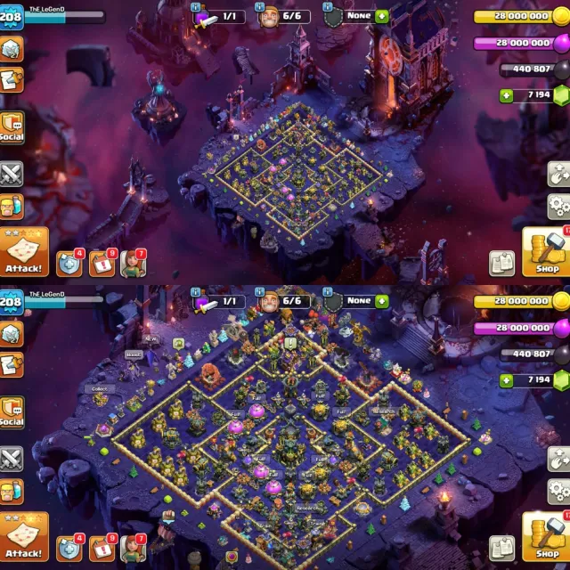 TH17 MAX 🏆 7194 GEM🏆 LEGENDARY SCENERY🏆10X EQUIPMENT (6X MAX LEVEL 27)🏆4789 MEDAL🏆 93-100-56-75-50, 17 TH Родной Деревни, 10 TH Строителя