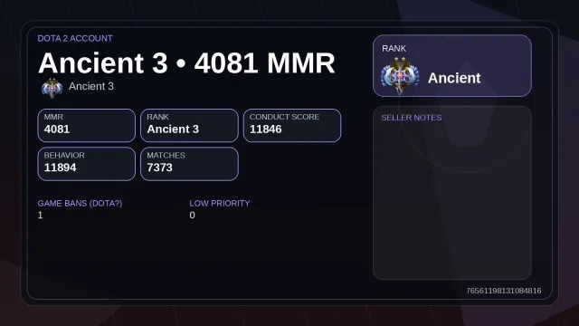 #DK255| Antik +4081 MMR +11894 Verhalten +11846 Verhalten +7373 Spiele +2126 Skins: 6 ARCANA, Verkauf, 4000 MMR, 11800 Anstand, 7300 Spiele, 4444 Stunden