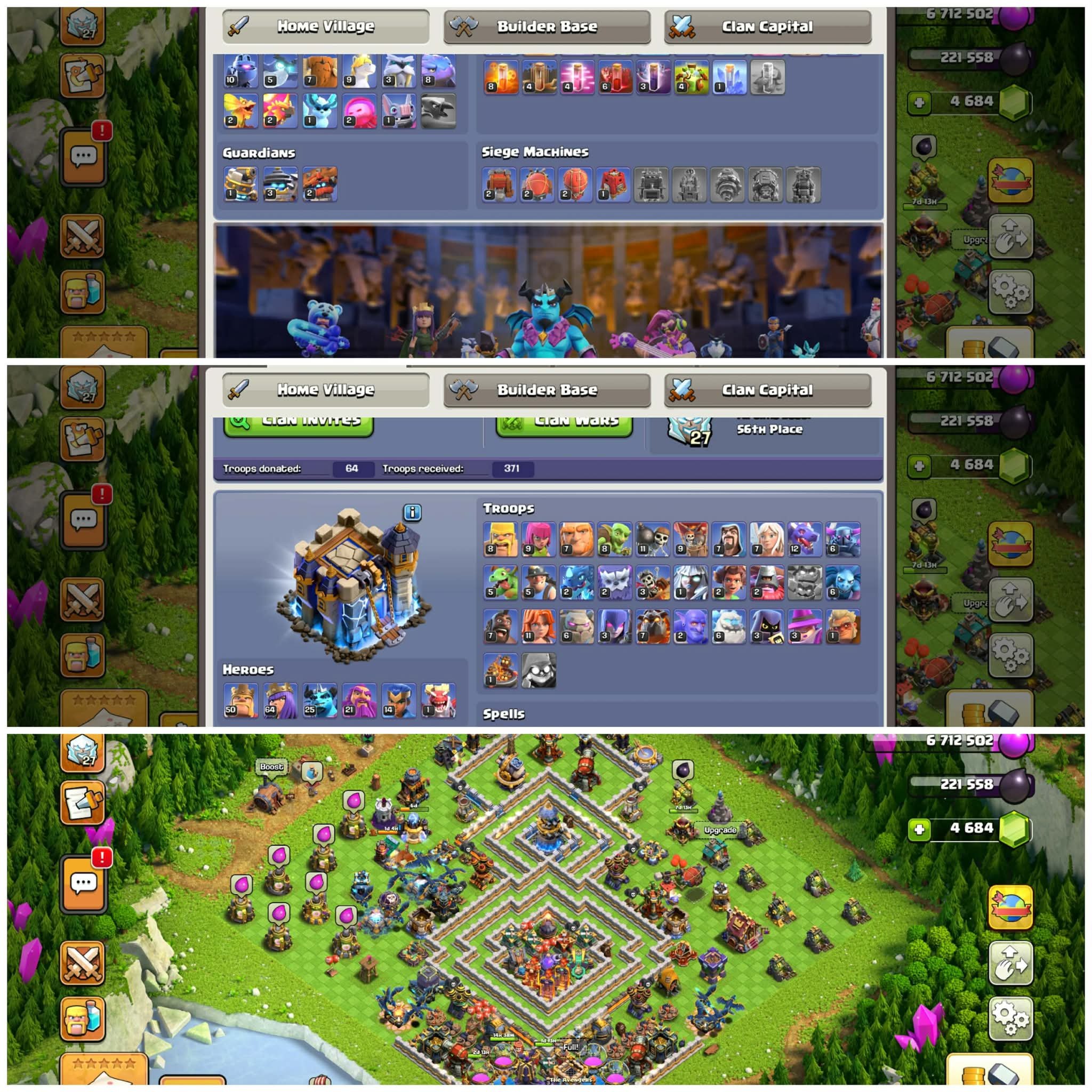 👑 ТХ 18 ⭐ 4 Эпических Снаряжения Макс ⚡ 7 Снаряжений 17 Ур., 18 TH Main Village, 10 TH Builder