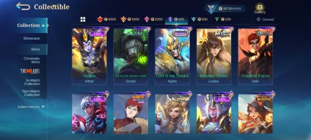 emblem Max➤KOF Karina➤Collector Natalie➤Epic YSS➤Freya➤Moskov➤Khufra➤valir➤Gaara Vale➤, Продажа, Ранг: Мифический, Уровень: 54, Процент побед: 50%, Герои: 127, Облики: 192