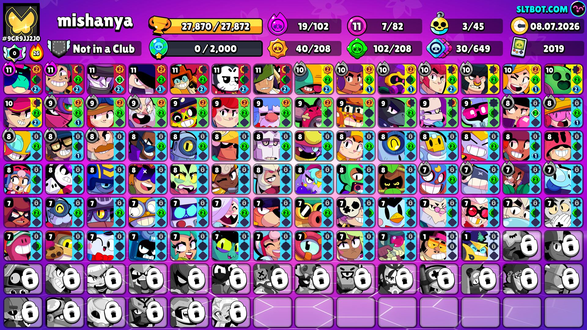 27870 Cups 7 Legends AUTOMATIC RELEASE Read the description, trophies 27870, brawlers 82