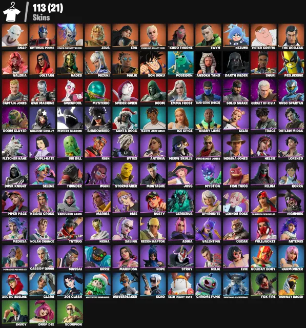 ⚡ OPTIMUS PRIME • Snap • Renzo the Destroyer • Zeus | 113 Skins | (PC/XBOX/PSN), Продажа, скины 113