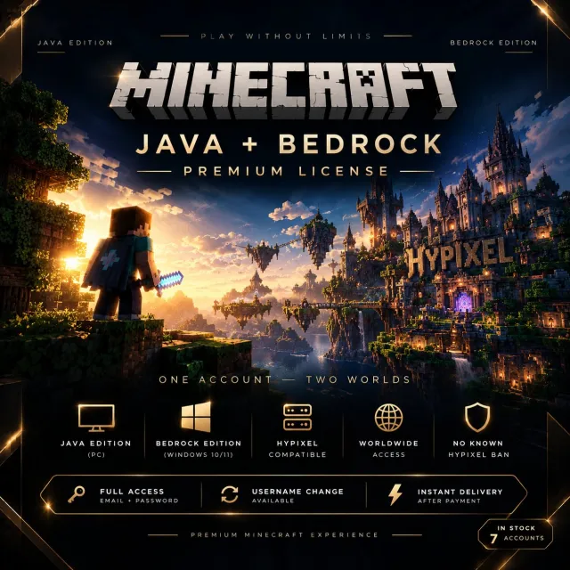 💎 Minecraft Java + Bedrock | Full Access | Instant Delivery ⚡, Продажа, Все данные по аккаунту
