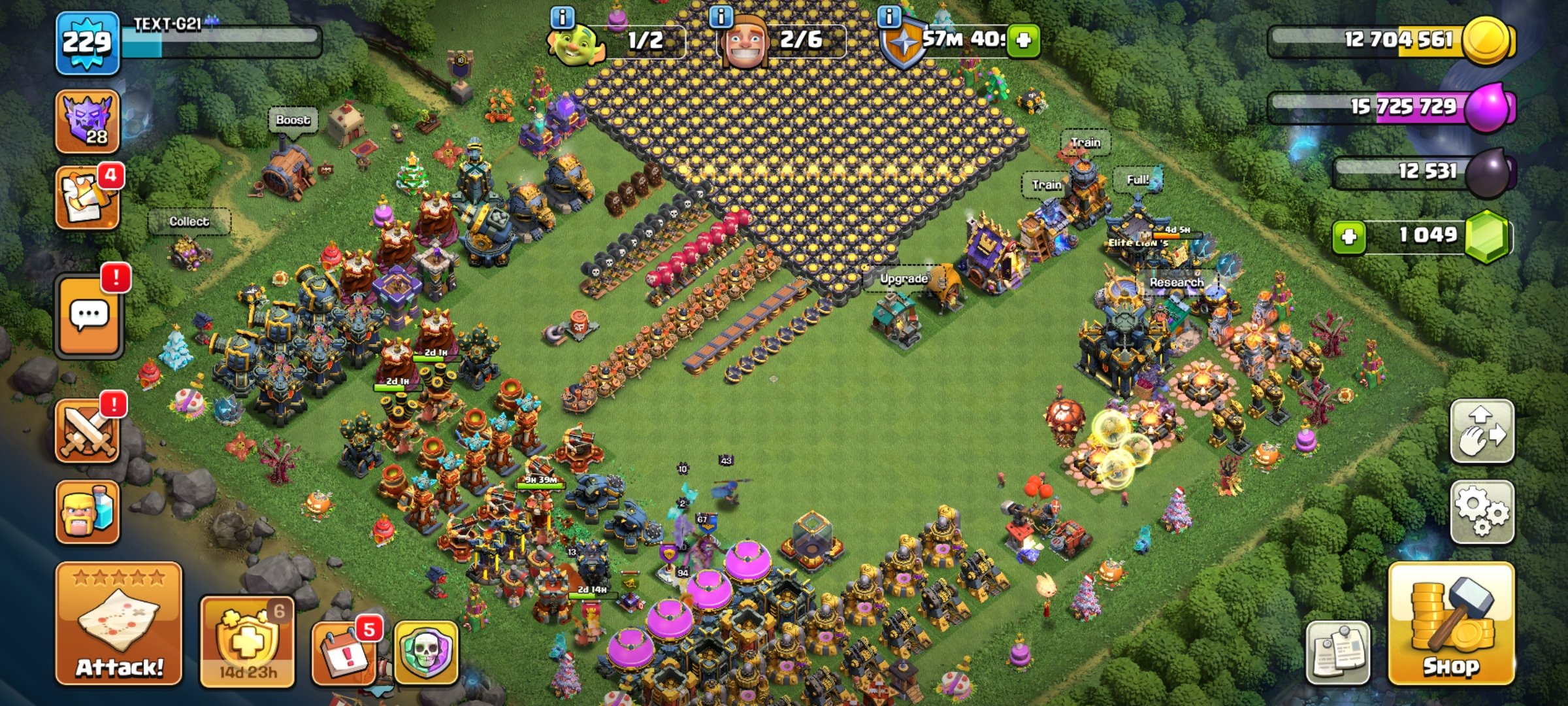 💟 17 TH + WALLS 18 LVL 💟👤 HEROES【92:94:70:70:43:10】👤🔮 RESOURCES + M ITEMS 🔮⚔️ PUMPED GEAR ⚔️, 17 TH Main Village, 10 TH Builder