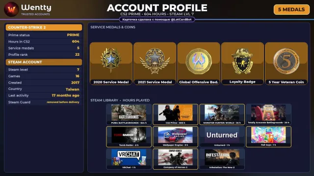 🔥 [CS2 PRIME] +5 RARE MEDALS: SERVICE 2020 — 2017 | +5 GAMES | FULL ACCESS #4CI7PQ, Sale, Inventory empty, PRIME available