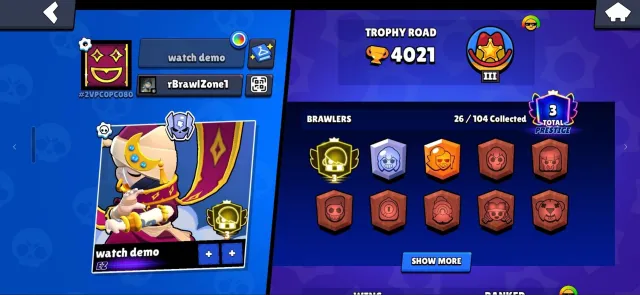 【⚡💎】【🧊 THIRD PRIME ON EDGAR🧊】【4000🏆】【📨ALONG WITH MAIL📨】, trophies 4000, brawlers 26, primes 3