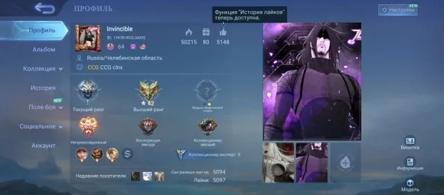 personal old account 5 years, 4k matches, a lot of everything, I will tell everything in private messages, Sale, Rank: Epic, Level: 64, Win rate: 51%, Heroes: 100, Skins: 175
