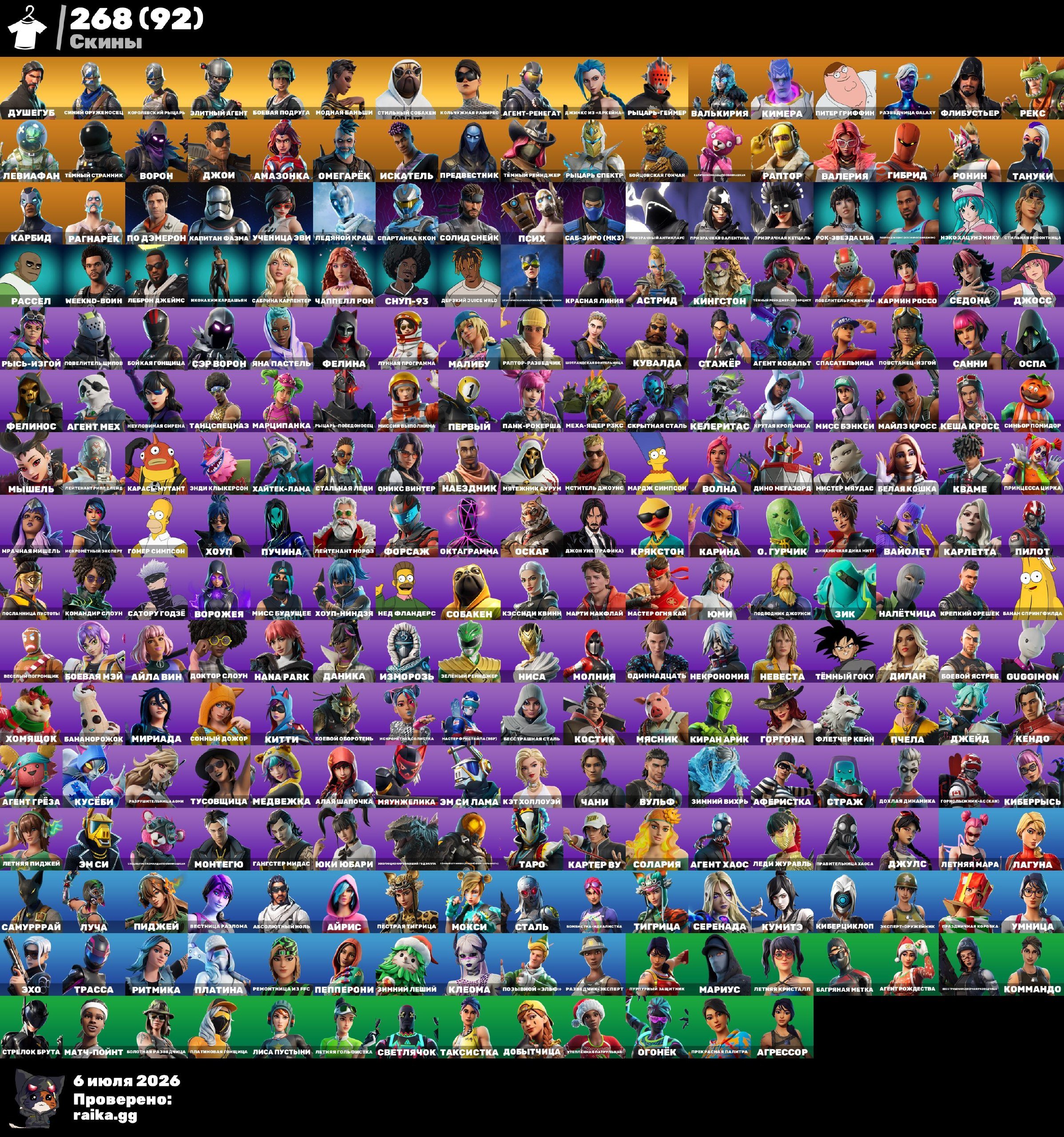 old account, Sale, skins 268