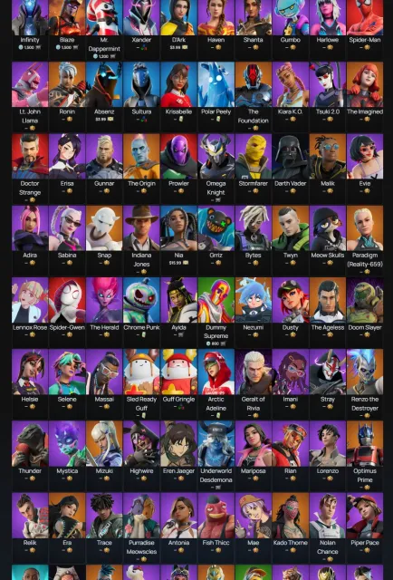 Fortnite account from 2021! | 1532 items (Skins, backpacks and other accessories), Sale, skins 106