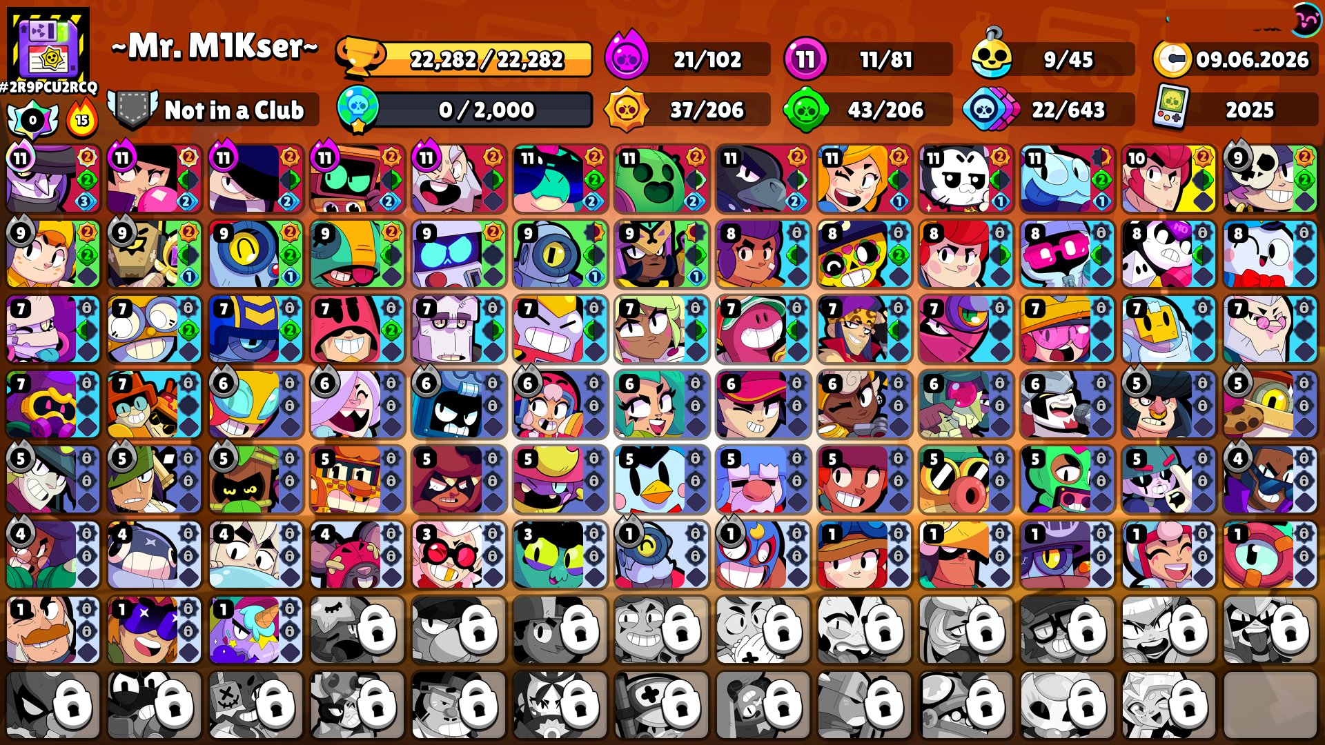⚠️[AUTO]💎⭐️🔮30k🏆🔮90 of 102🔮 13-11 PWR 🔮9 PRIMES 💞💞 COOL ACCOUNT 💘, trophies 30000, brawlers 90, primes 9