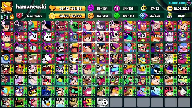 🏆97000🏆⚔️55х11 СИЛ⚔️✨55 ПРАЙМОВ✨🎀РЕГ 2020 ГОДА🎀🃏105 - БОЙЦОВ🃏🤠С ПОЧТОЙ🤠🌸КАЧЕСТВЕННЫЙ АККАУНТ🌸, 97000 кубков, 105 бравлеров, 55 праймов