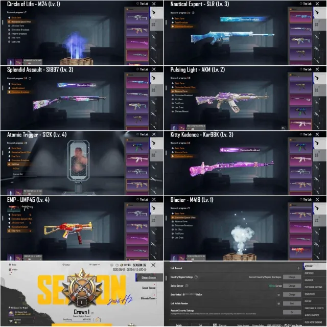 M416 Glacier Lvl 1"Ump/S12k Lvl 4(KillMsg)Akm Pulsing Lvl 2"S4 Girl Hair"Urban Pant"2 Uza/Daica, Продажа, 61 уровень, Ранг: Корона, 30+ мифик скинов, 1-9 прокачиваемых оружий, 1-4 килл чатов, Нет спорт каров