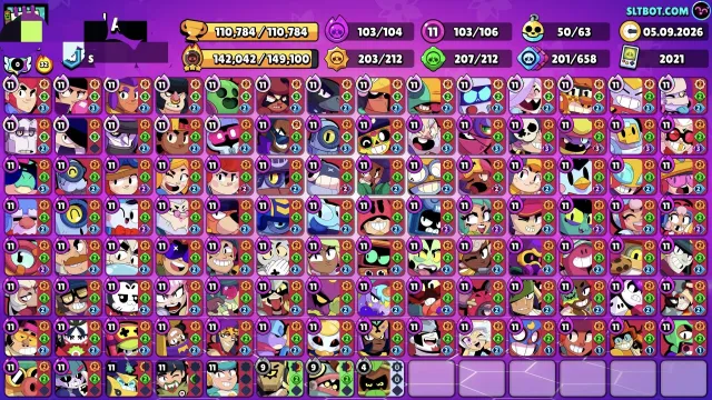 🧙♀️BRAWL STARS TOP ACCOUNT WITH UNAVAILABLE SKINS🪐 AND 103 11 POWER, 110784 trophies, 106 brawlers, 101 primes