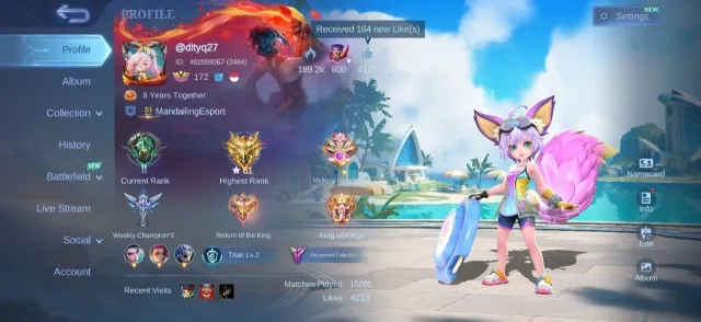Collector Natalia🌟Star Lesley💎38 Deluxe✨Epic Gord⚡Freya💫Gara Vale🌸MC 152🔹Emblem Hero Max, Продажа, Ранг: Эпик, Уровень: 172, Процент побед: 50%, Герои: 133, Облики: 369