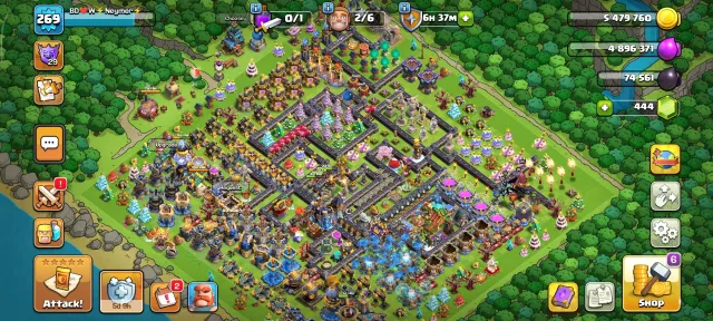TH18 Mx👑(Герої⚔️14 Епічні+Всі звичайні обладнання+Стіна+Улюбленець+Лабораторія)Mx💎12 L.H Скін✨MAX Помічники🎭Рідкісний декор+Перешкоди, 18 TH Родної Деревні, 10 TH Строителя