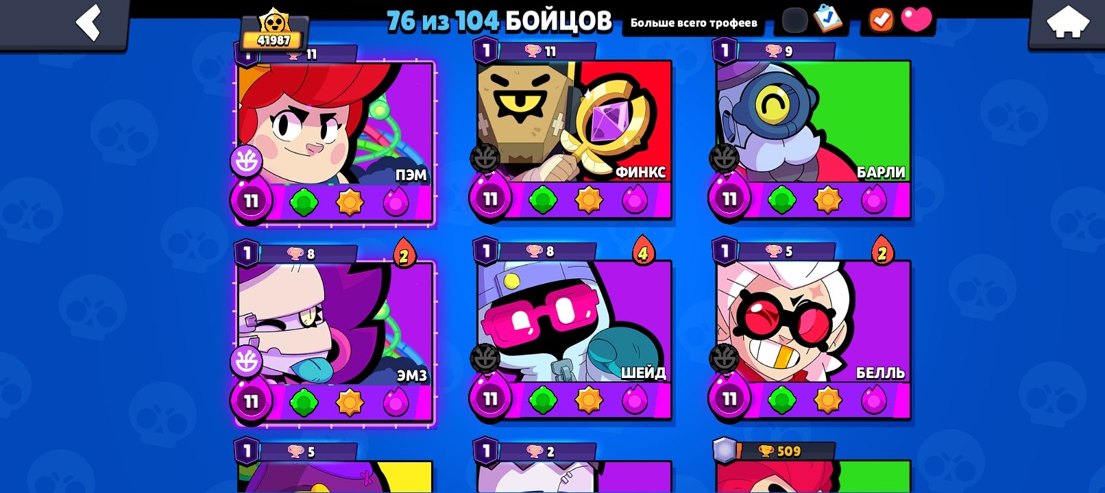 🔥 PREMIUM BRAWL STARS ACCOUNT: 42K TROPHIES, 29 BRAWLERS AT POWER 11, trophies 41987, brawlers 76, primes 29