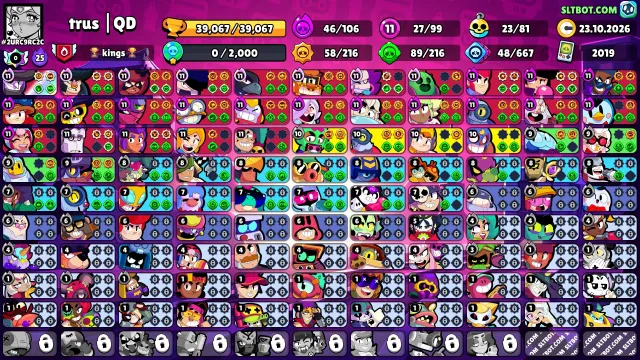 💎3 BP💎🏆39067 CUPS🏆🥊99/108BRAWLERS🥊🌈238SKINS ≈20K GEMS🔥✅27 11TH POWER✅19 PRIMES✅🔥OLD BP COLETTE,MANDY🔥, 39067 cups, 99 brawlers, 19 primes