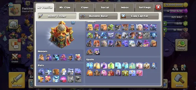 🏰16 TH🏰👑HEROES 86/85/60/62/45👑 gems ⭐NICE UPGRADING⭐🔮, 16 TH Родной Деревни, 10 TH Строителя