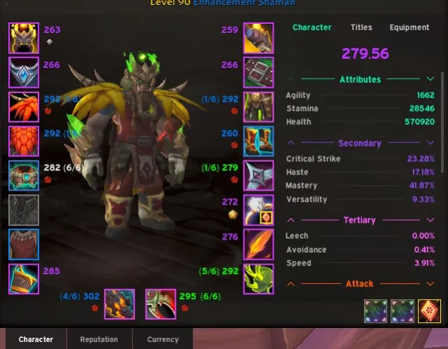 Orc Shaman 90 [279 IL Enhance - 100k Gold - 5x80 ALTS], 90 уровень, Орки Маг'хары, Шаман