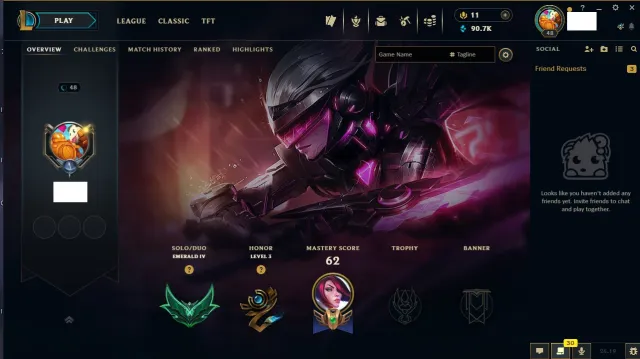 EUNE-Handmade✅ Emerald 4 - 90K BE + 7 Skins+ ✅ & Change mail-Instant Delivery, Продажа, уровень 48, чемпионы 50, скины 7, Алмаз