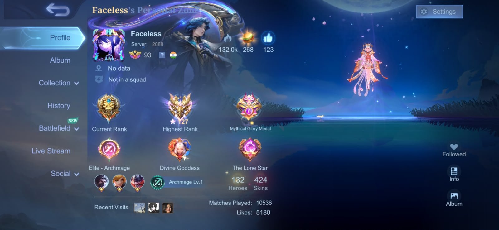 🏆 Guru 3 Account 👑 Lunox Legend 💖 Ruby Aspirant 🧸 Gloo Patrick 🥊 Paquito KOF 🎭Silvanna Collector, Sale, Rank: Mythical Immortal, Level: 93, Winrate: 60%, Heroes: 132, Skins: 424