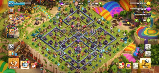✦ Th15 Near Max ✦ Violet-Half Time Warden ✦ 55/72/49/47/34 ✦ 9x Best Epic ✦ 682 Medals ✦ NC: 500 ✦, 15 TH Native Village, 8 TH Builder