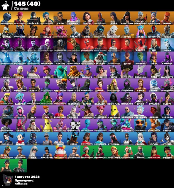 🎾ACCOUNT UNDER THE BASIS!🚨LARA CROFT!🚠, Sale, skins 145