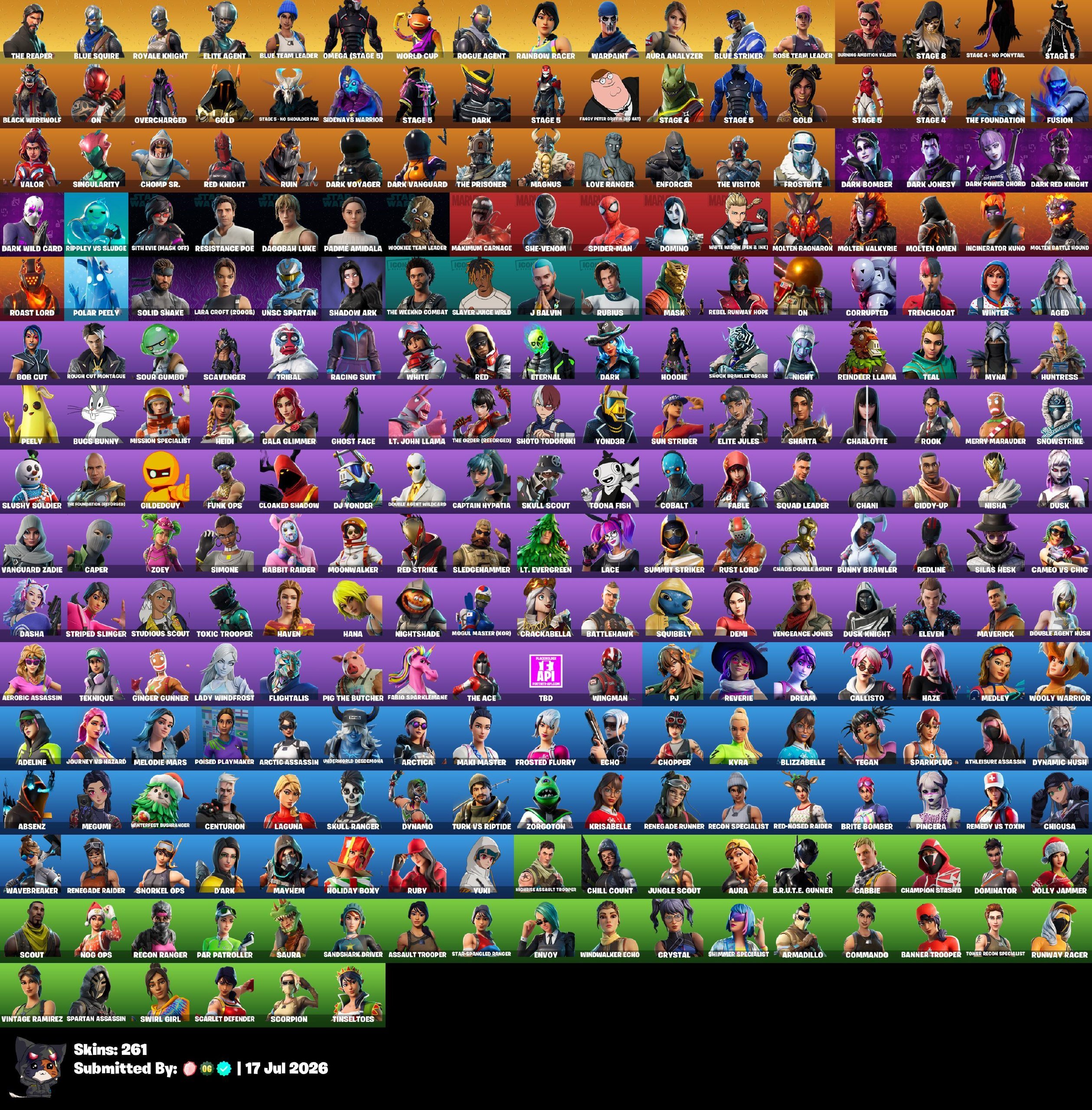 PC/PSN/XBOX FA 259 skins The Reaper | Blue Squire | Royale Knight | Omega (stage 5) | OG STW, Sale, skins 259