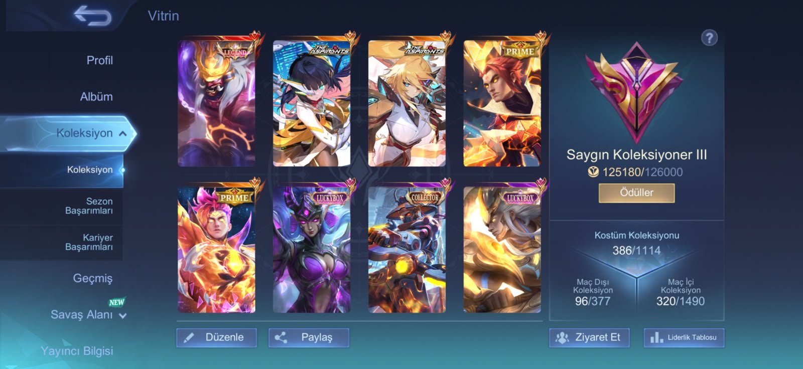 386 COSTUMED FULL HERO MAX EMBLEM SINGLE BINDING, Sale, Rank: Epic, Level: 66, Winrate: 49%, Heroes: 125, Skins: 386