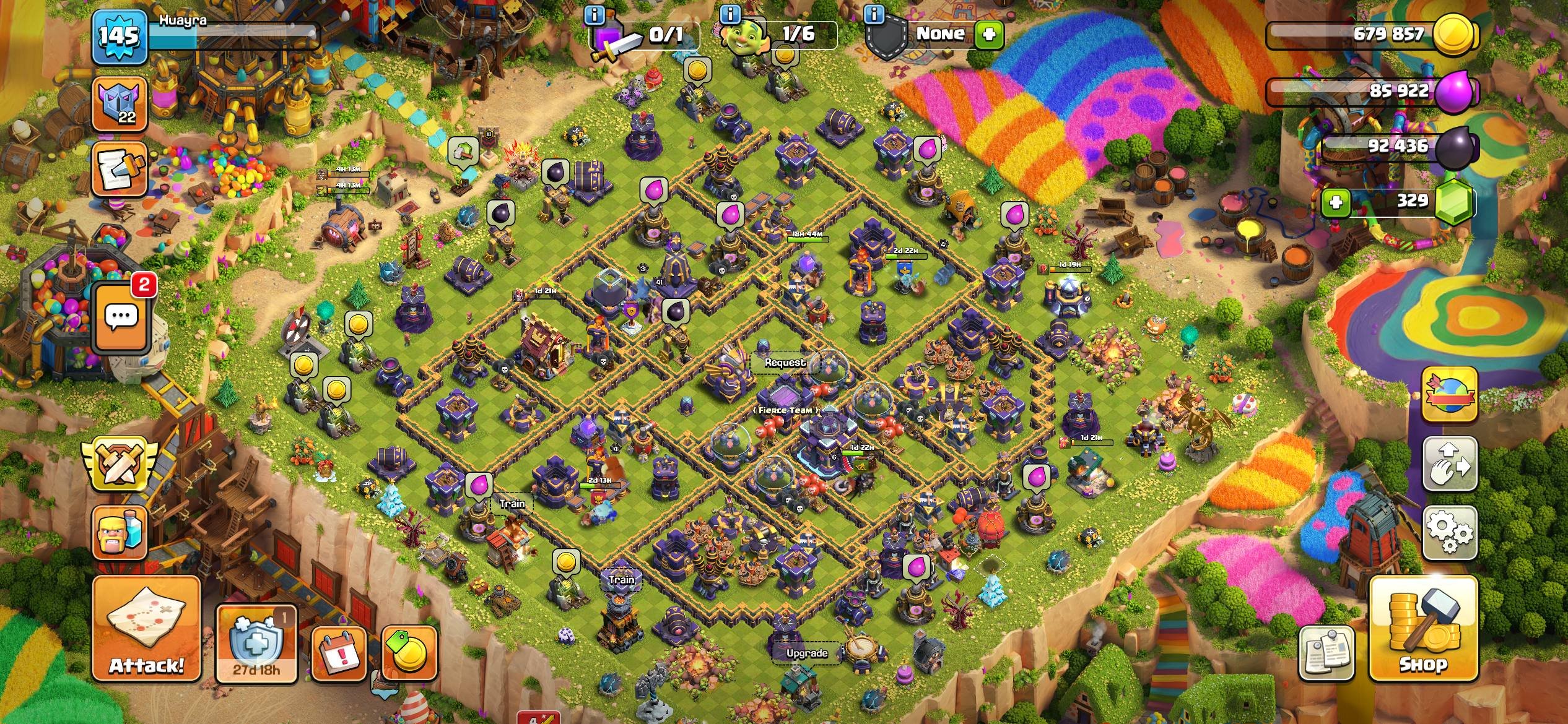 🔮 TH 15 97% Full 💎145 LVL👑HEROES - 72/74/41/41/30/5 +🏆10598 Cups (CLASH ROYALE)I GIVE IT BY POST🔮, 15 TH Main Village, 9 TH Builder