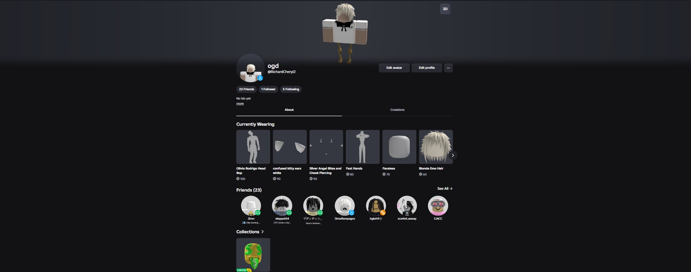 💵 Total 6-7k Robux 💵|🟢 Lots of clothes and accessories 🟢|✅ Big upgrades ✅|👇 Check description 👇, Sale, Voice chat: Yes