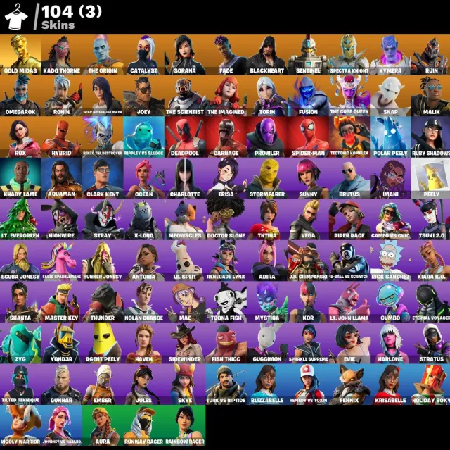 104 skins | Gold Midas | Kado Thorne | mail changeable immediately ✅, Sale, skins 104