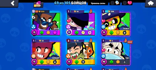 🥰🥰selling account in brawl stars🥰🥰, 39340 trophies, 69 brawlers, 25 primes
