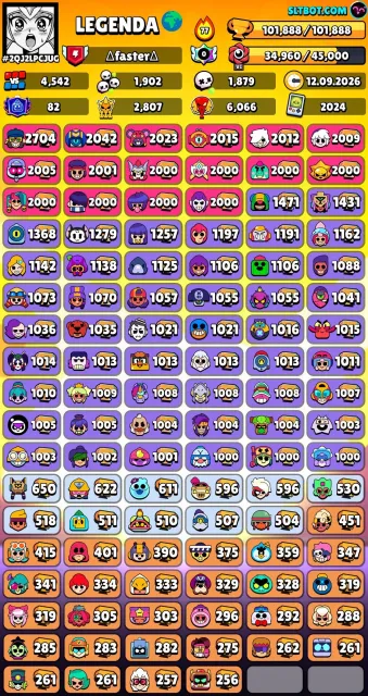 fat account✅101K trophies🏆106/107 brawlers⚔️ 6 BP✅ 2024 year🥇, 101888 trophies, 106 brawlers, 82 primes