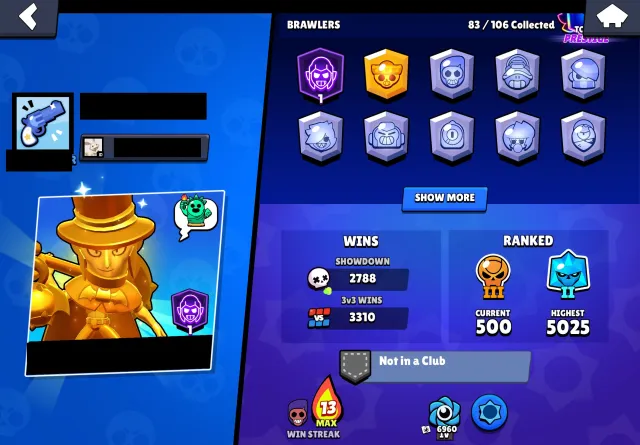 💛 RANKED ACCOUNT 💛 GOLD MORTIS 💛 16 - 11 POWER 💛 16 MAXED BRAWLERS, 27777 trophies, 83 brawlers
