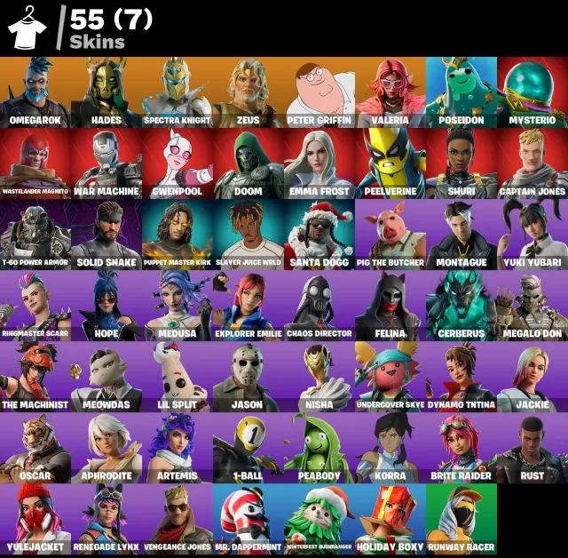 🔥 STACKED FORTNITE ACCOUNT | 55 SKINS + 1000 VBUCKS 🔥, Продажа, скины 55