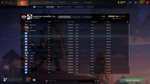 PERSONAL ACCOUNT 6700 MMR 🎮✨ WITHOUT SMURF POOL ✅(Arcana on Ogre + landscape + purchased Dark Carnival)