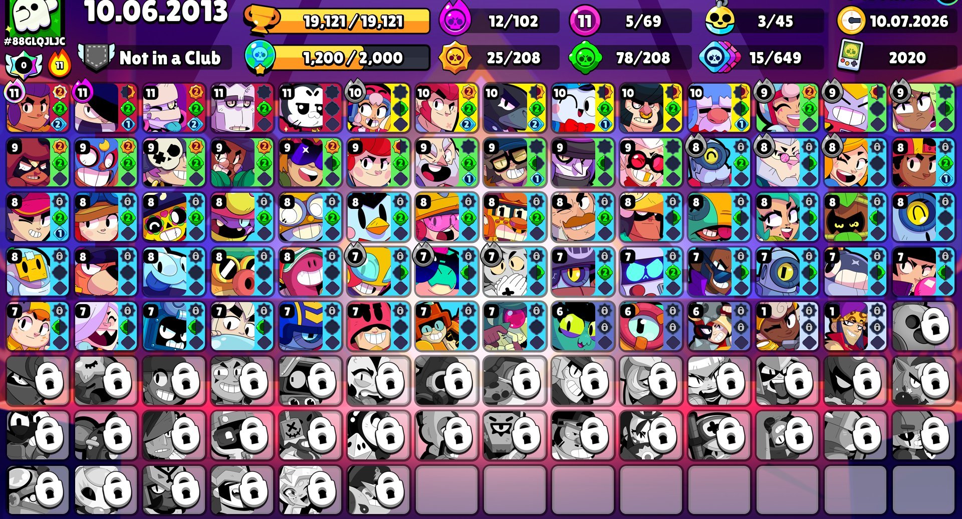 🥷Ninja Ash 🥷🦀Mr. Tix 🦀 👧 Princess Shelly 👧, trophies 19121, brawlers 69