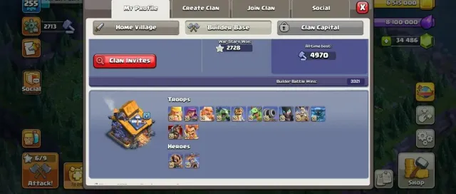 TH18 EXP255 6MAX HERO 34,486 GEM 500 СМЕНА ИМЕНИ 9 МАКС ЭПИЧЕСКОГО ОБОРУДОВАНИЯ МАКС ВСЕ, 18 TH Родной Деревни, 10 TH Строителя