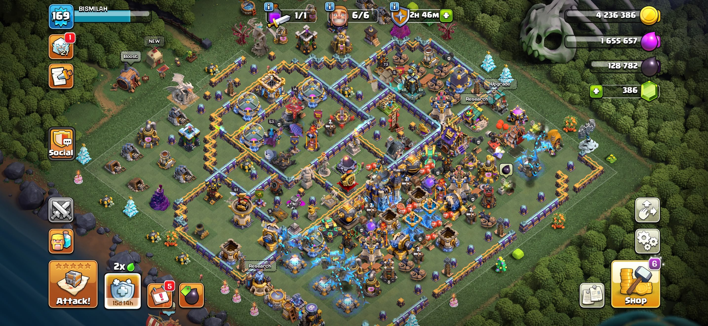 TH 18 High Donator ID ▣ Almost Full Max Profile ▣ Heroes 73-97-53-62-42-14 ▣ 13x Epic Equipment, 18 TH Main Village, 10 TH Builder