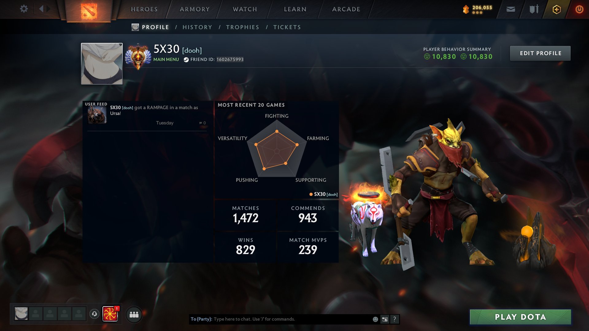 Titan 6700mmr, Main pool, 10.9K BHR, 55 LVL, Matches: 2500, Tokens: 20+ 🎁 Arcane CM