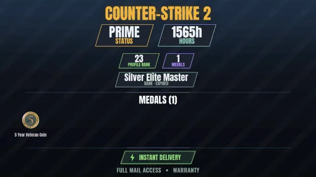 【CS2 Prime👑592h】 Veteran Coin 5 years | Age of Empires II, Age of Empires II: Definitive Edition, Sale, Inventory empty, Has PRIME